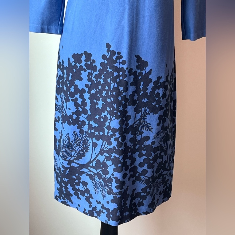 Boden Blue A-line Dress with 3/4 Sleeves - Picture 5 of 13